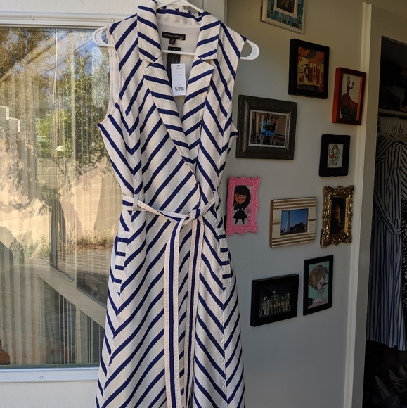 Banana Republic Dresses & Skirts - Banana Republic Blue and White Striped Midi Dress